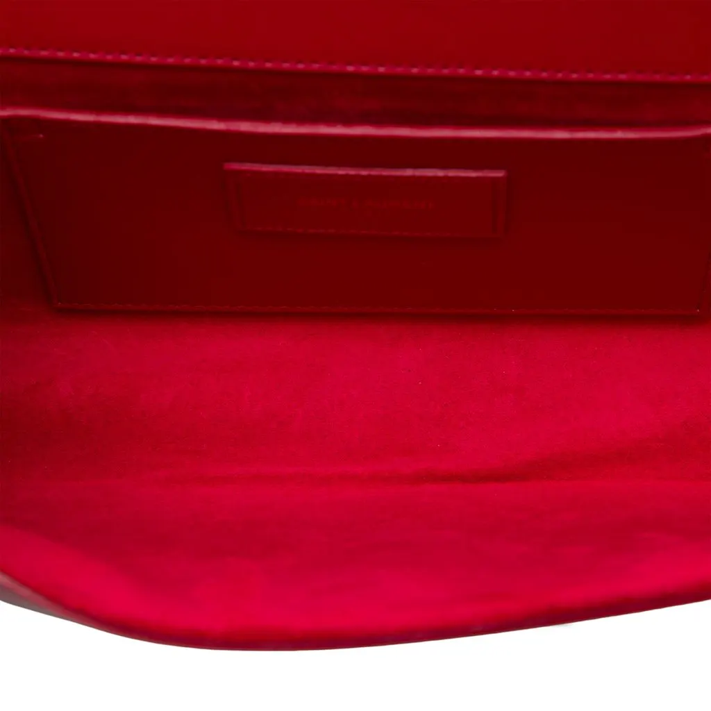 Saint Laurent Smooth Leather Cassandre Clutch Red Leather Very good - Model View