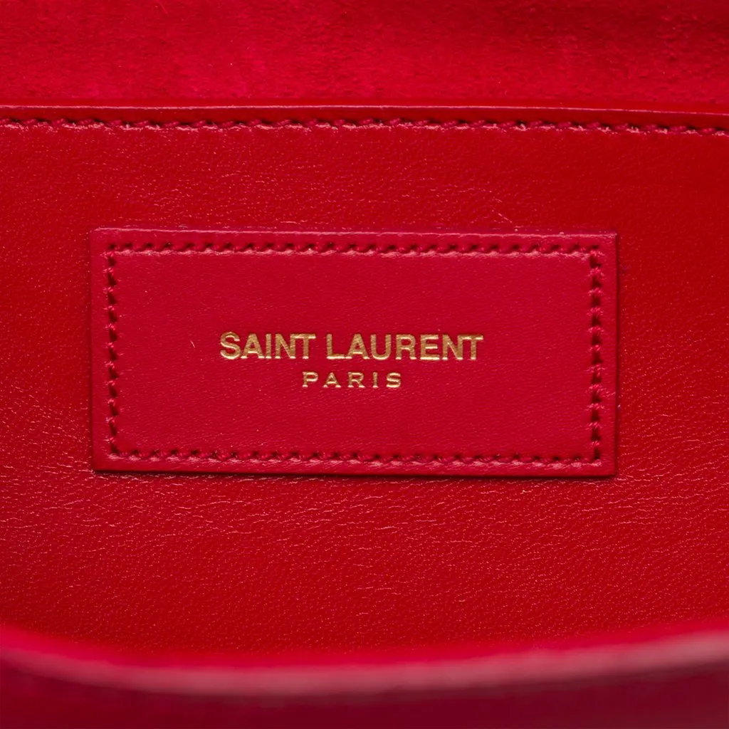 Saint Laurent Smooth Leather Cassandre Clutch Red Leather Very good - Box View