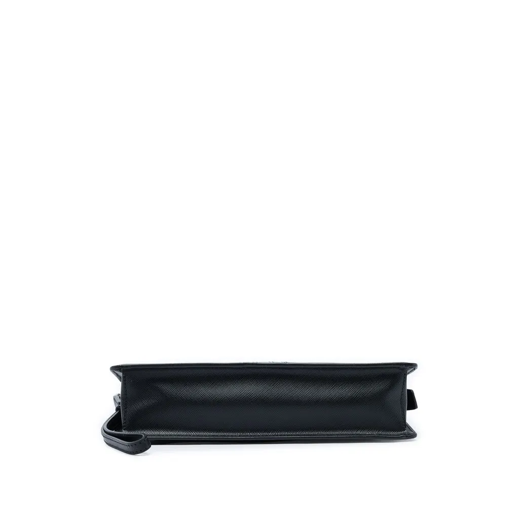 Prada Saffiano Clutch Black Leather Very good - Inside View