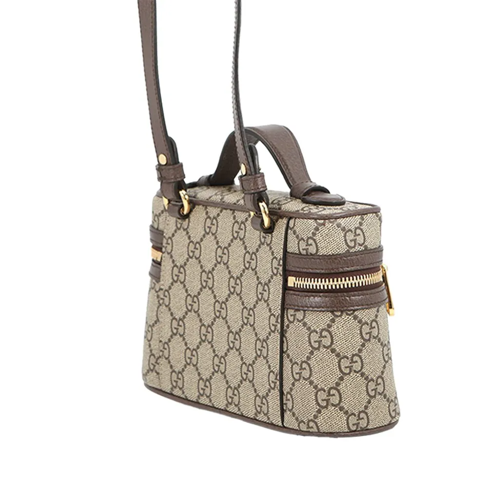 Gucci Small GG Supreme Web Ophidia Vanity Bag Beige Very good - Back View