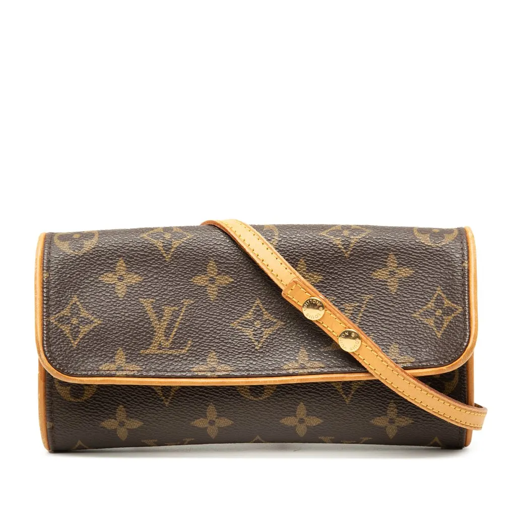 Louis Vuitton Monogram Pochette Twin PM Brown Good - Front View