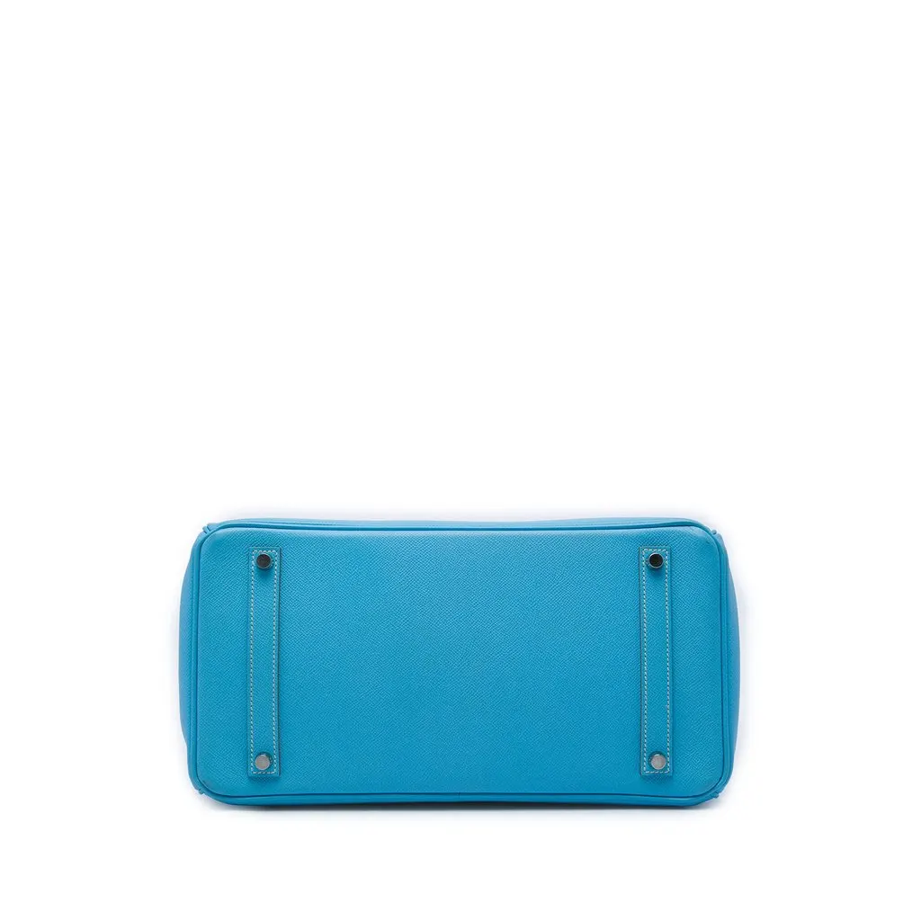 Hermès Epsom Birkin Retourne 35 Blue Leather Very good - Inside View
