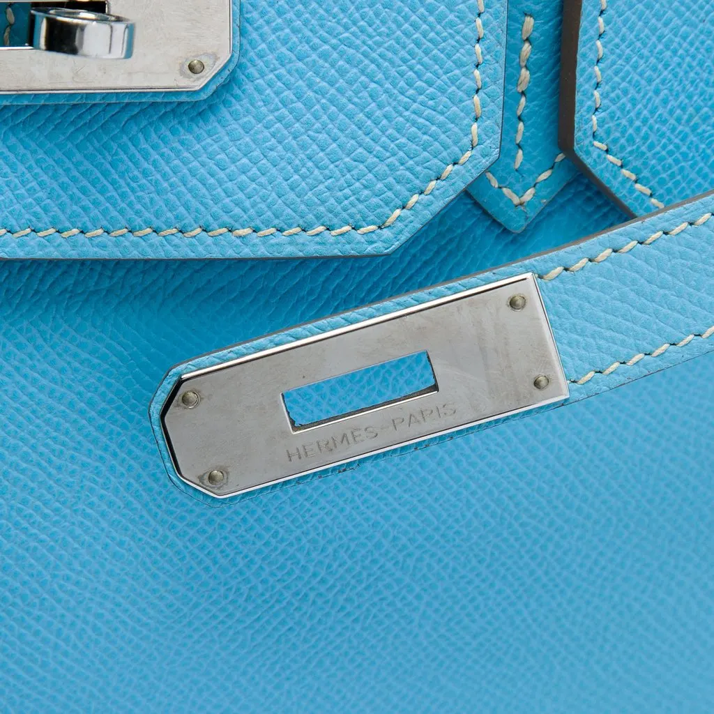 Hermès Epsom Birkin Retourne 35 Blue Leather Very good - Box View