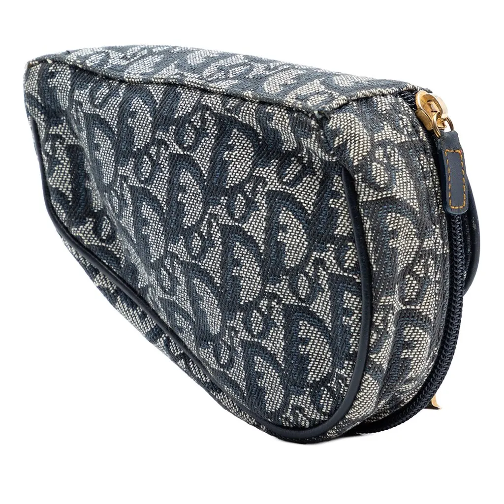 Dior Diorissimo Canvas Saddle Pouch Blue Very good - Back View