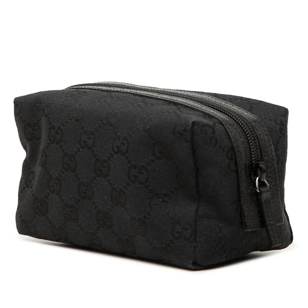 Gucci GG Canvas Cosmetic Pouch Black Very good - Back View