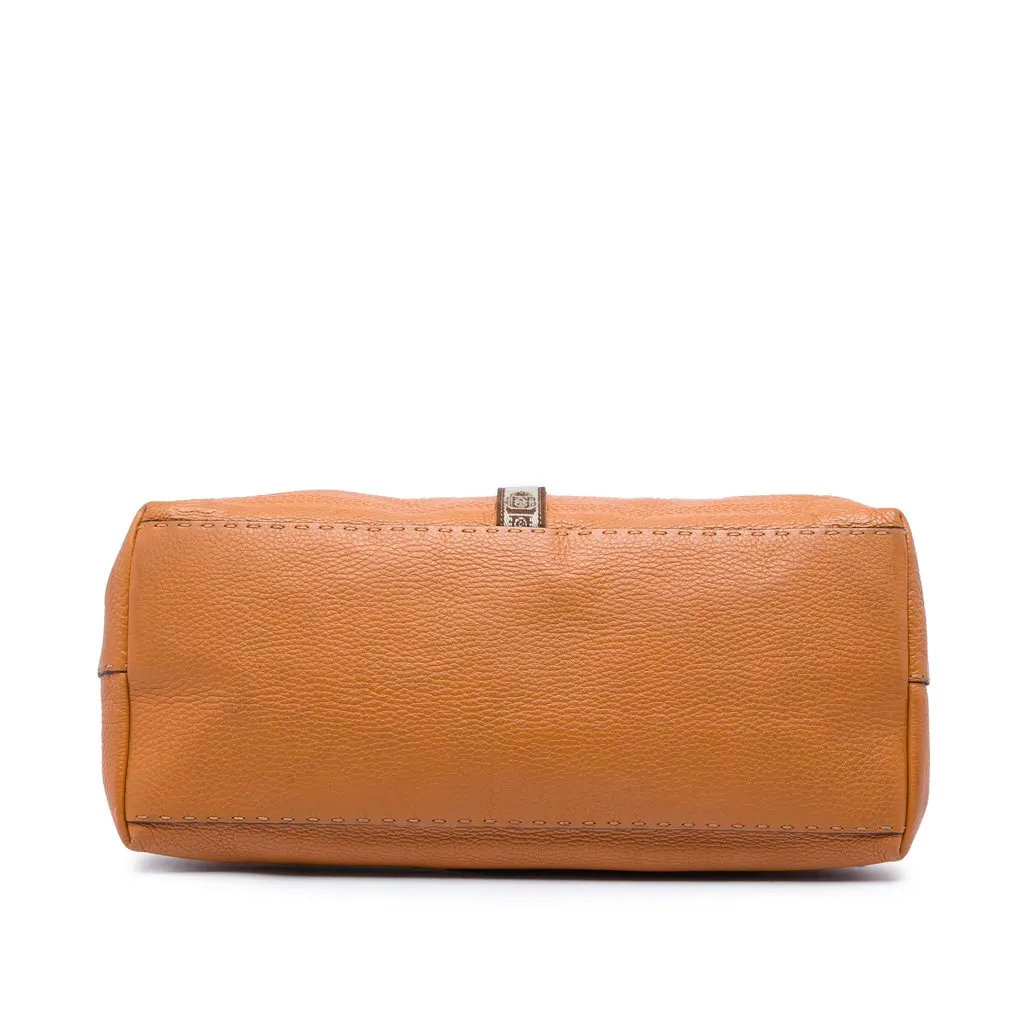 Fendi Large Leather Selleria Villa Borghese Tote Brown Leather Very good - Inside View