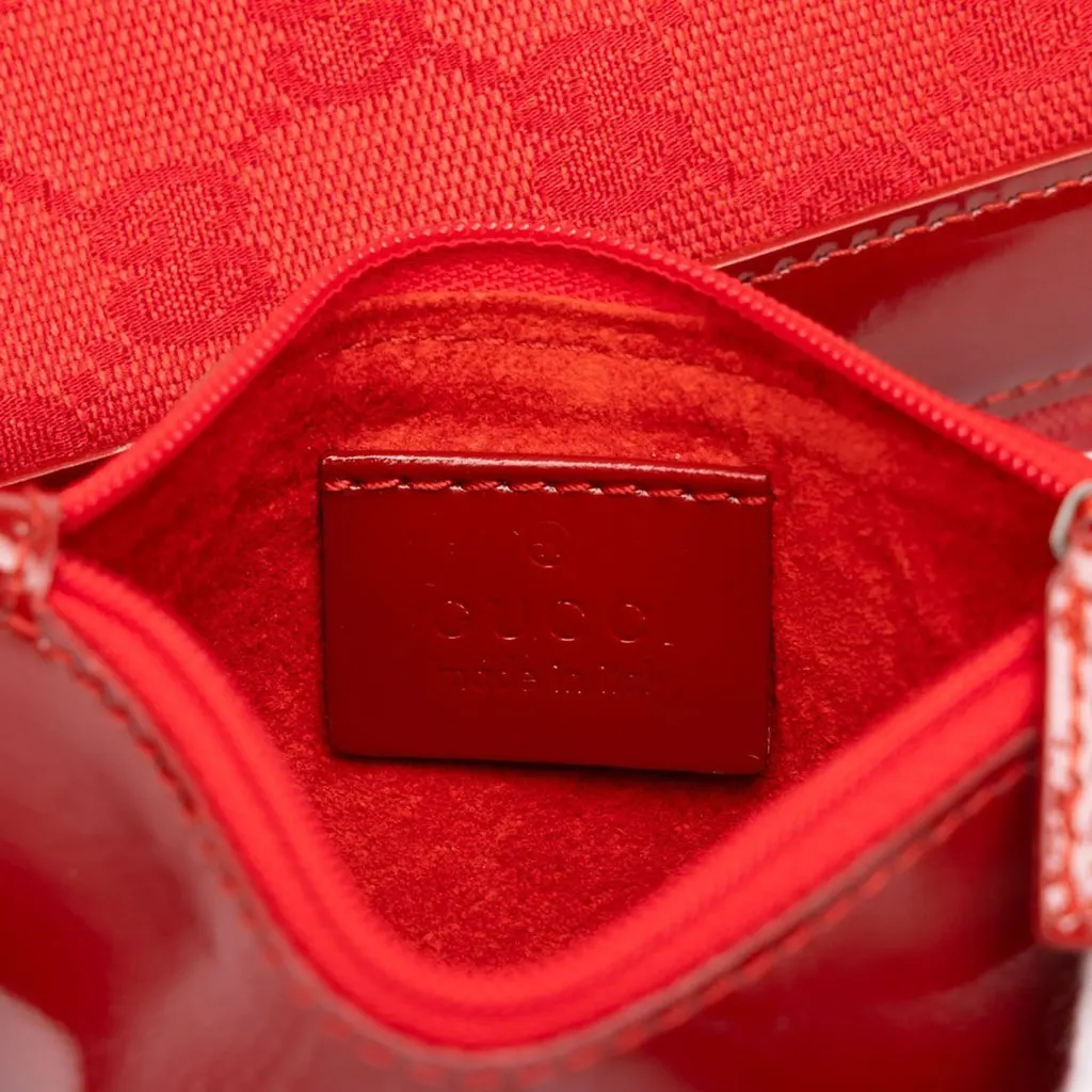 Gucci GG Canvas Top Handle Bucket Bag Red Canvas Very good - Box View
