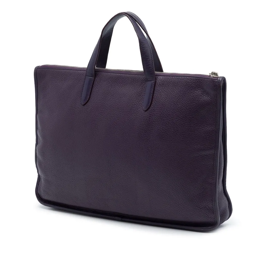 Loewe Leather Anagram Toledo Briefcase Purple Leather Good - Back View