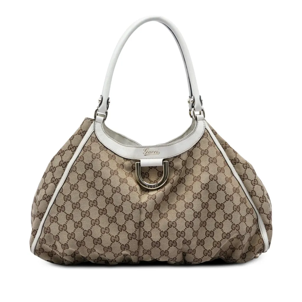 Gucci GG Canvas Abbey D Ring Shoulder Bag Beige Very good - Front View