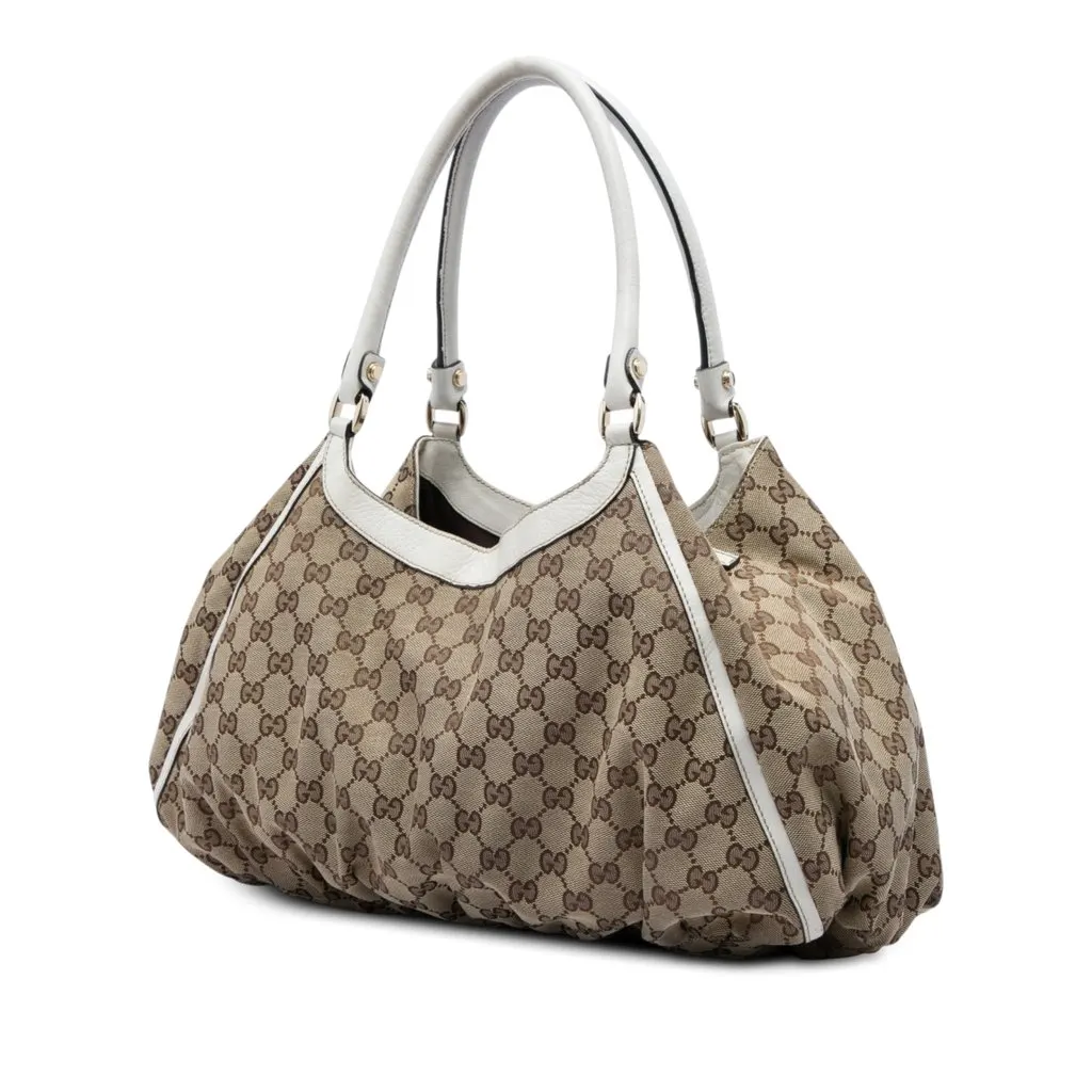 Gucci GG Canvas Abbey D Ring Shoulder Bag Beige Very good - Back View