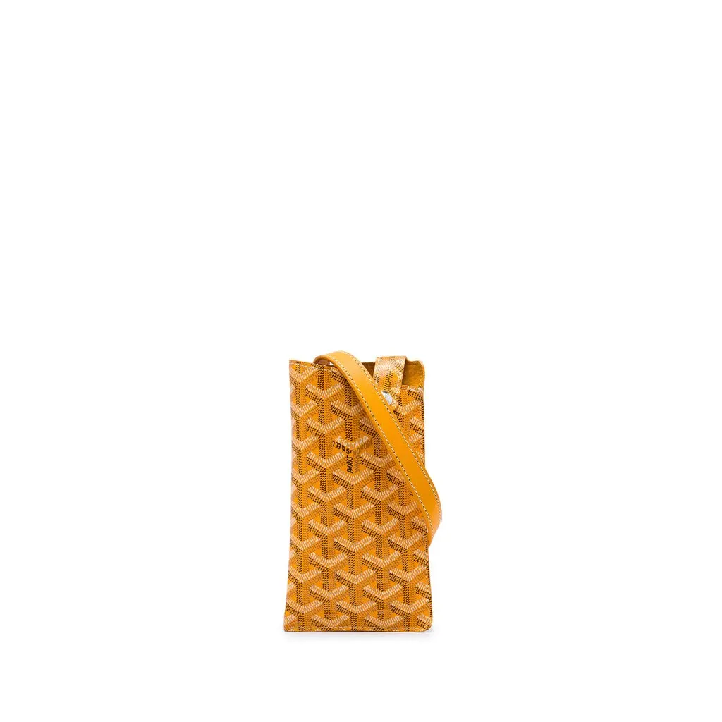 Goyard Goyardine Montmartre GM Glasses Case Yellow Canvas Good - Front View