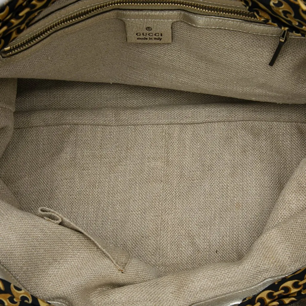 Gucci Large Straw Positano Scarf Tote Beige Very good - Box View