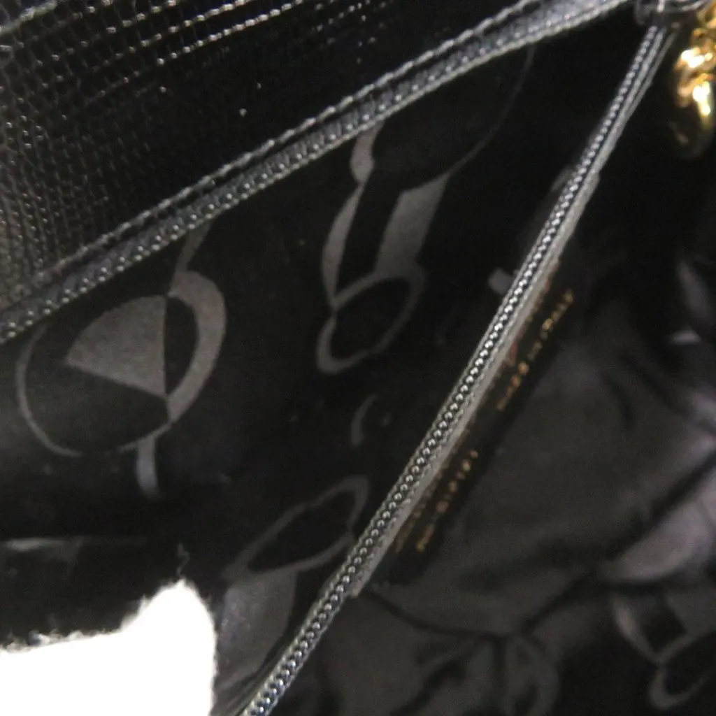 Salvatore Ferragamo Lizard Embossed Leather Top Handle Bag Black Leather Very good - Box View