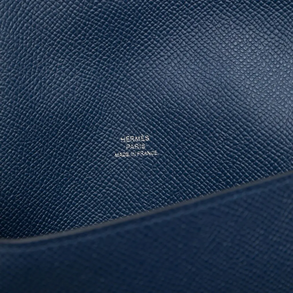 Hermès Epsom Hermesnap Wallet On Strap Blue Leather Very good - Box View
