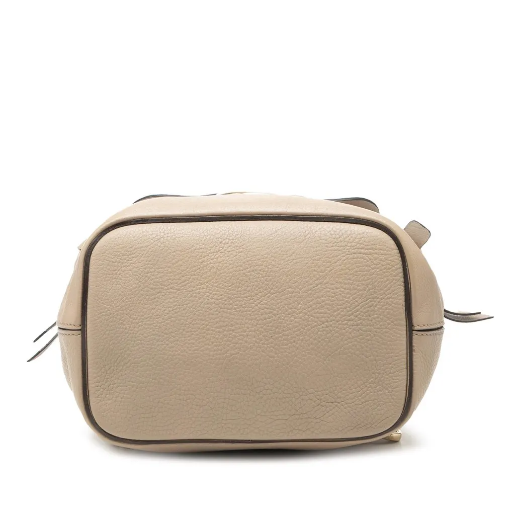 Chloé Small Calfskin and Suede Faye Backpack Brown Leather Good - Inside View