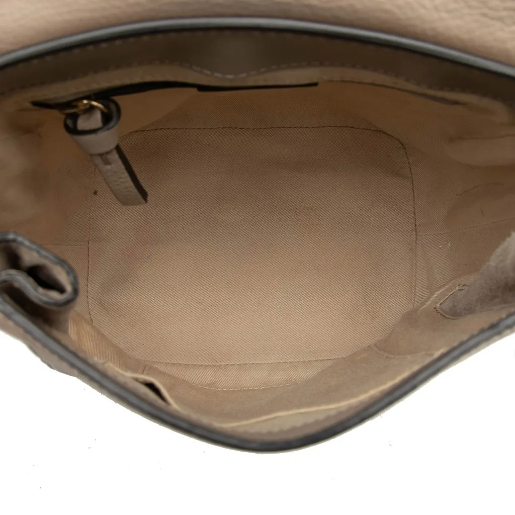 Chloé Small Calfskin and Suede Faye Backpack Brown Leather Good - Model View