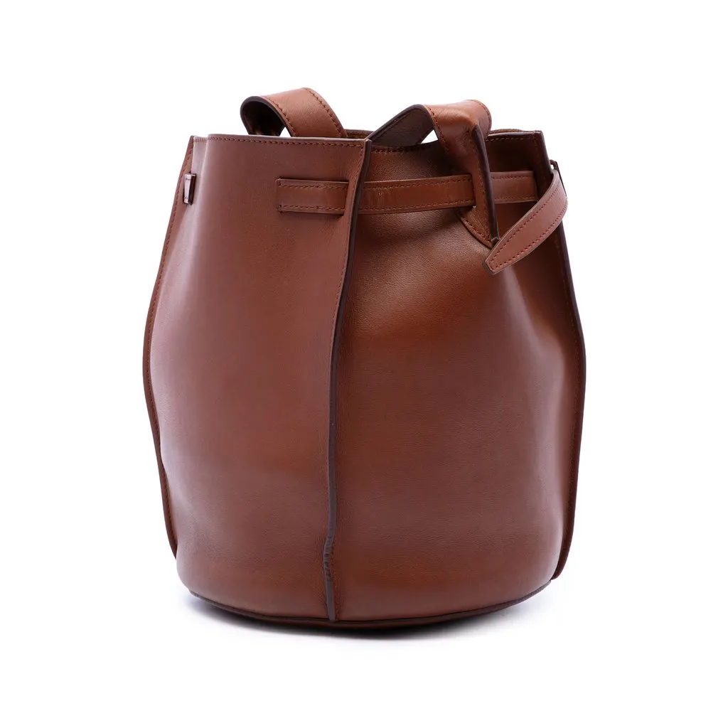 Celine Leather Big Bag Bucket Brown Leather Good - Back View