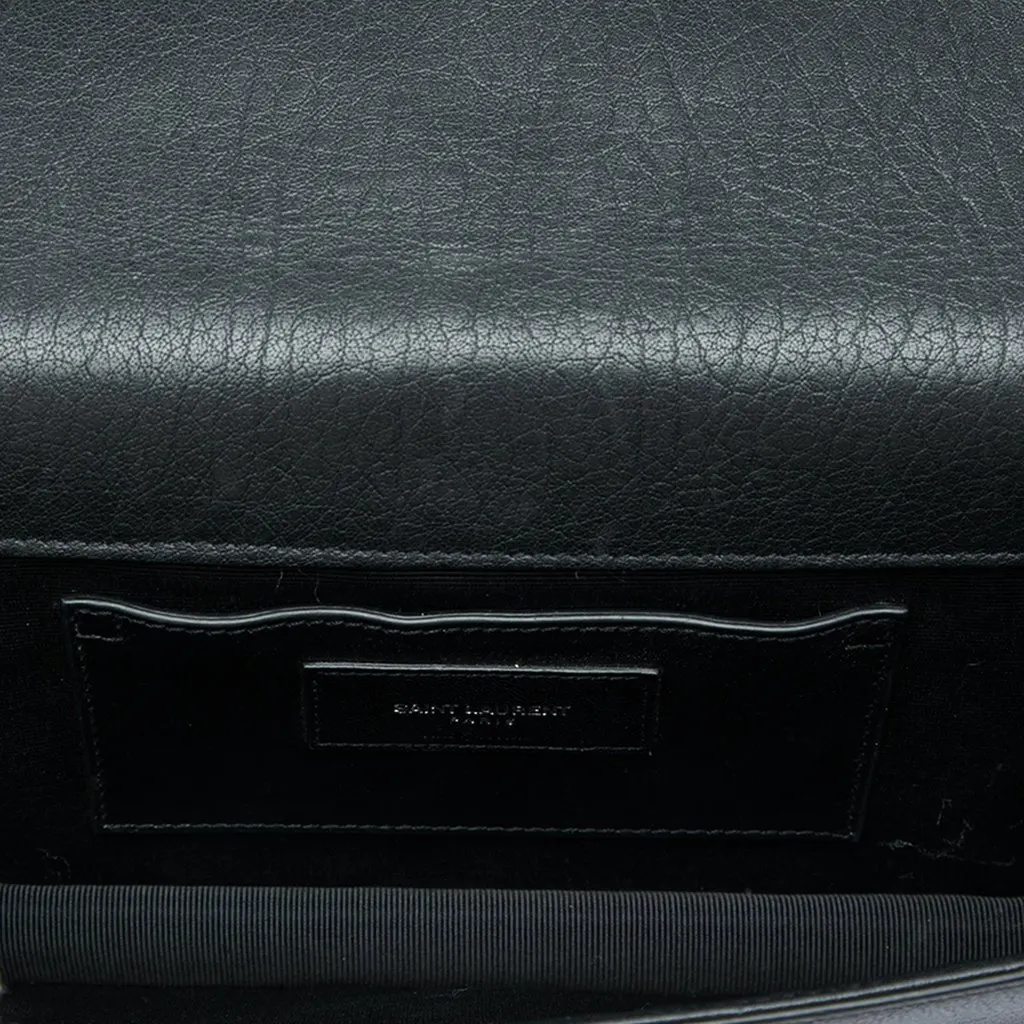 Saint Laurent Studded Leather Monogram Clutch Black Leather Very good - Model View