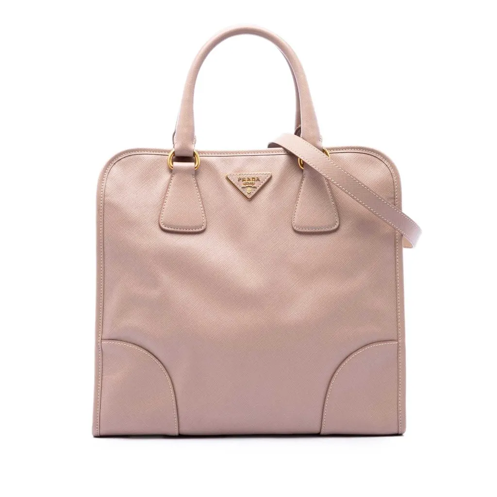 Prada Saffiano Lux Shopping Tote Pink Leather Very good - Front View