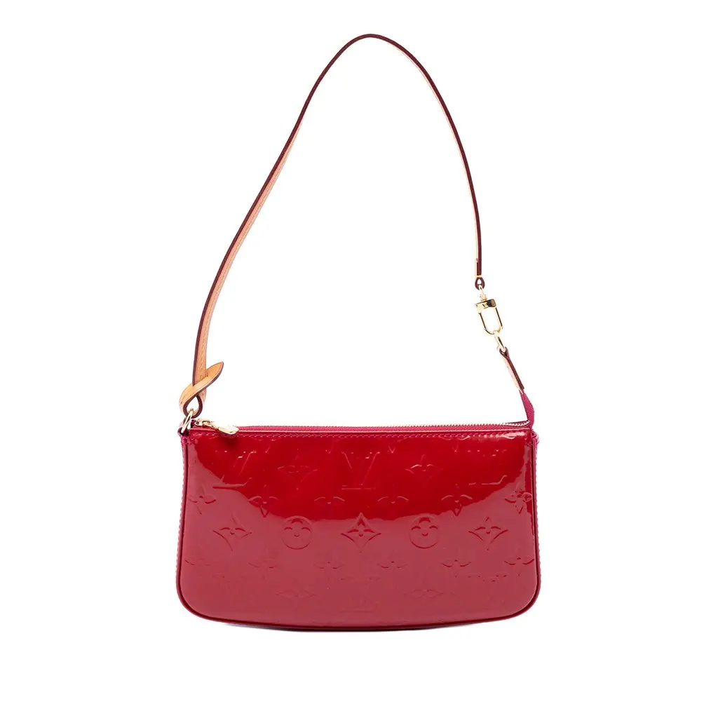 Louis Vuitton Monogram Vernis Pochette Accessoires Red Leather Very good - Front View