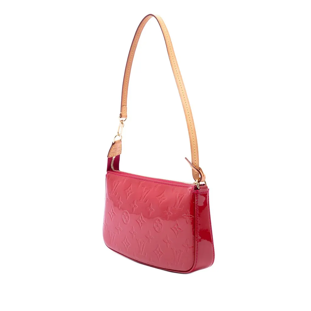 Louis Vuitton Monogram Vernis Pochette Accessoires Red Leather Very good - Back View