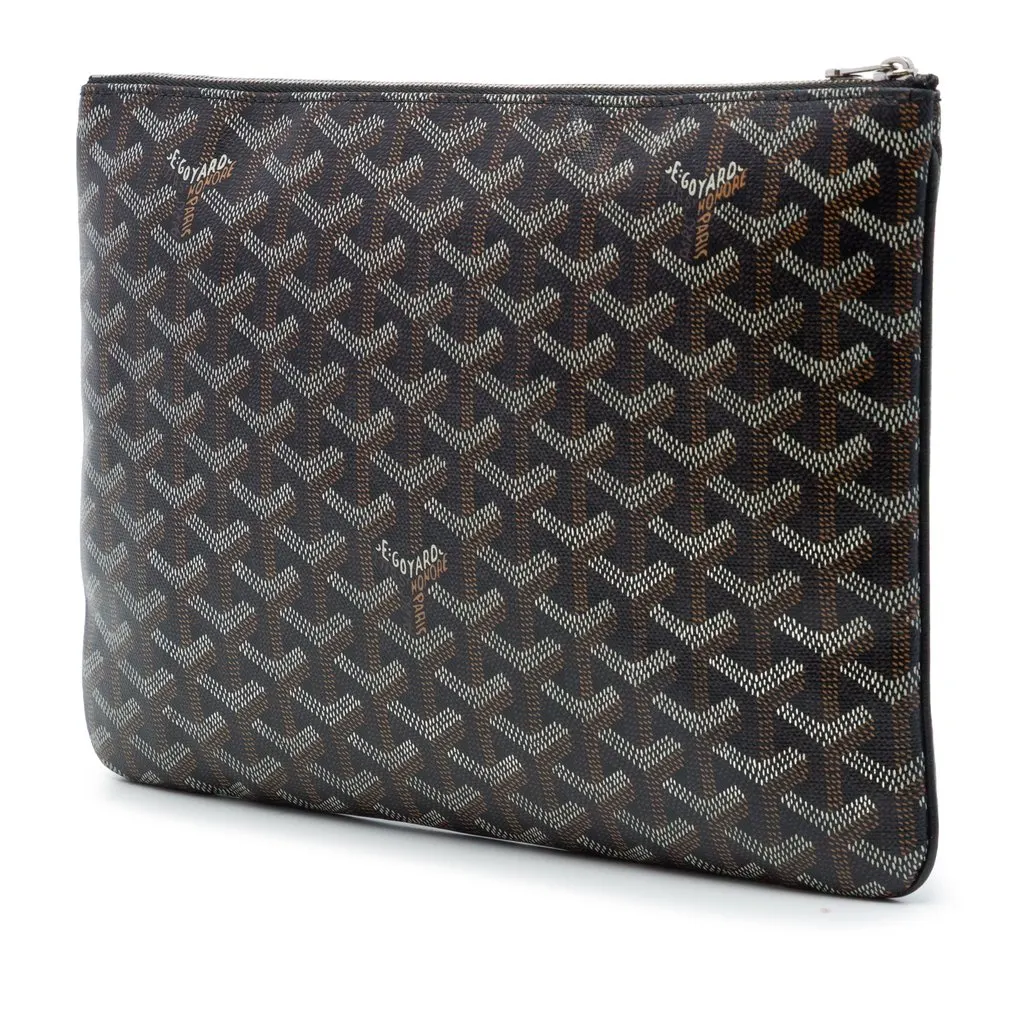 Goyard Goyardine Senat MM Black Canvas Very good - Back View