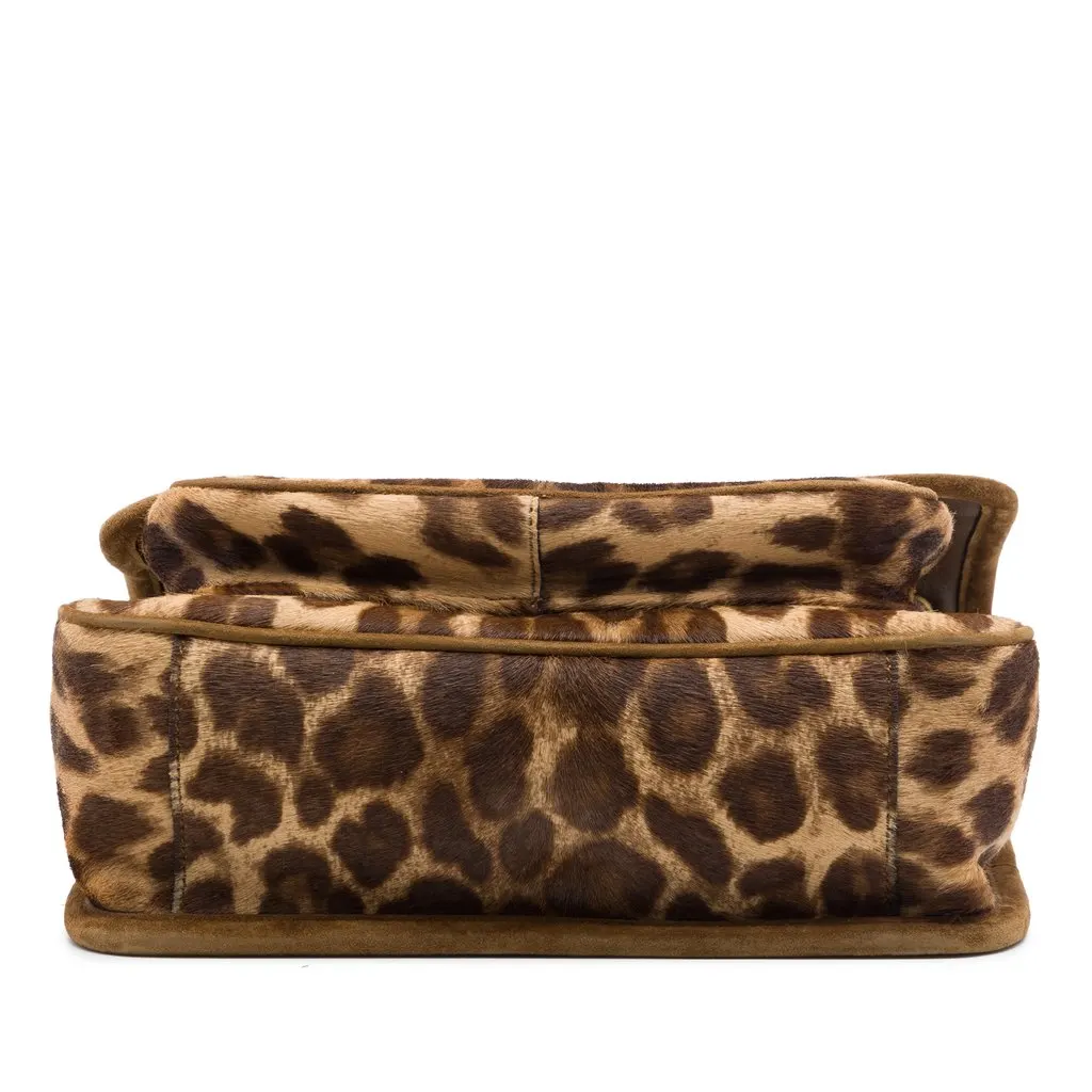 Saint Laurent Baby Pony Hair Leopard Print Niki Brown Leather Very good - Inside View