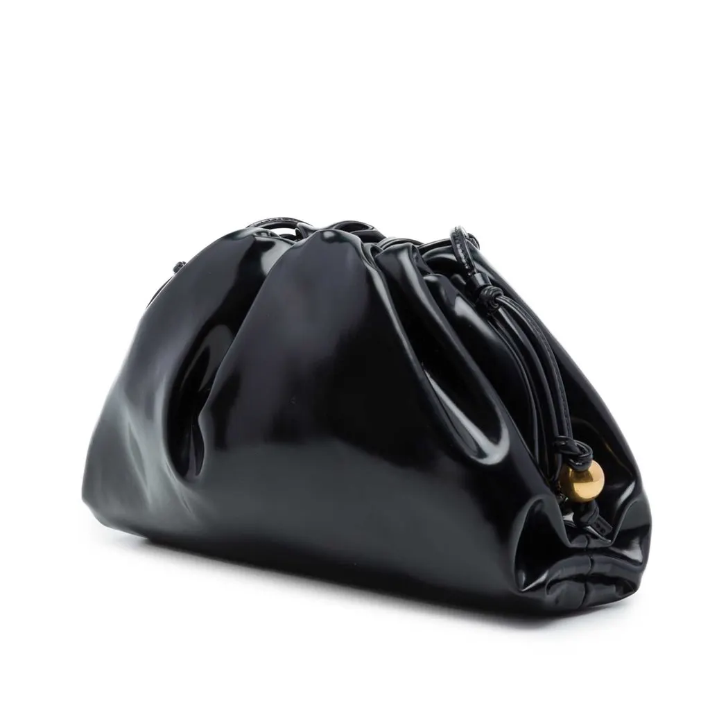 Bottega Veneta Brushed Calfskin The Mini Pouch Black Leather Very good - Back View