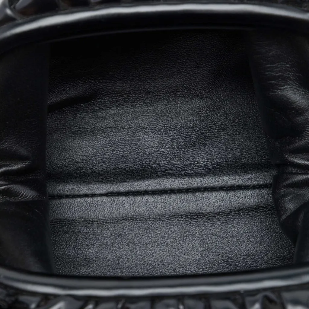 Bottega Veneta Brushed Calfskin The Mini Pouch Black Leather Very good - Model View