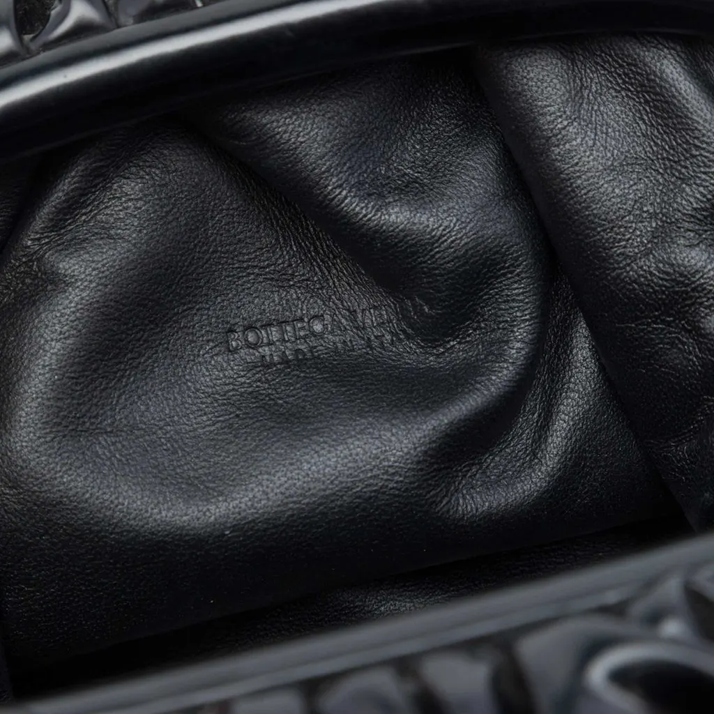 Bottega Veneta Brushed Calfskin The Mini Pouch Black Leather Very good - Box View