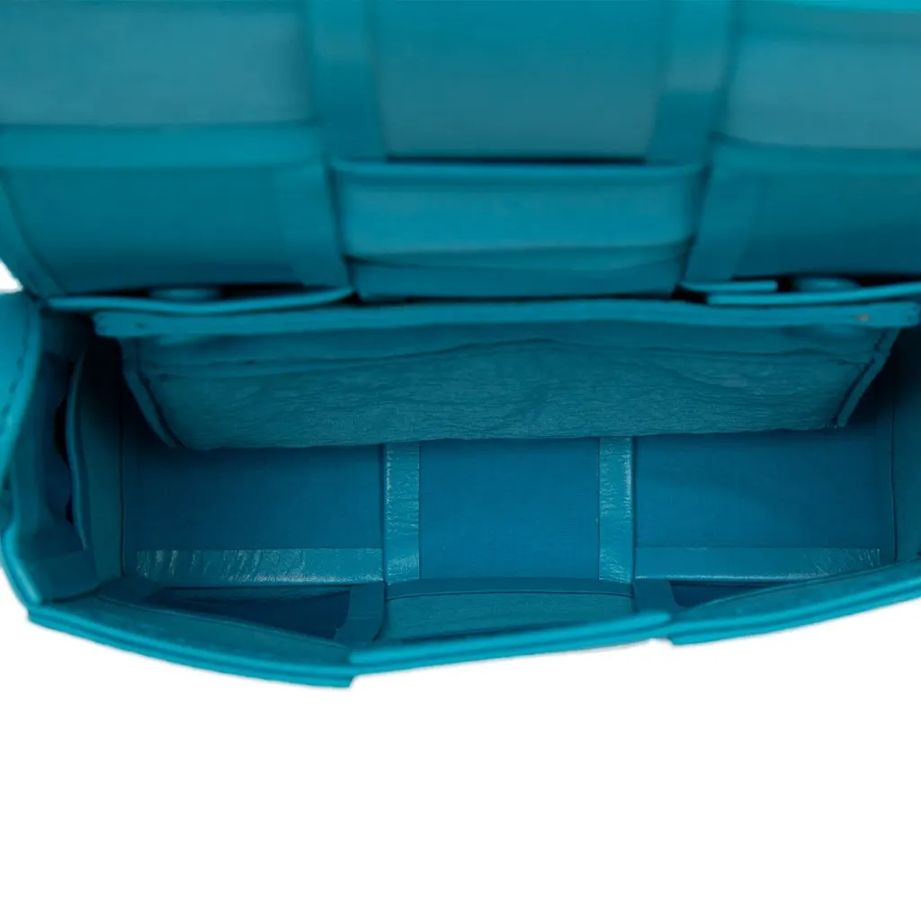 Bottega Veneta Candy Paper Calfskin Intrecciato Cassette Crossbody Blue Leather Very good - Model View