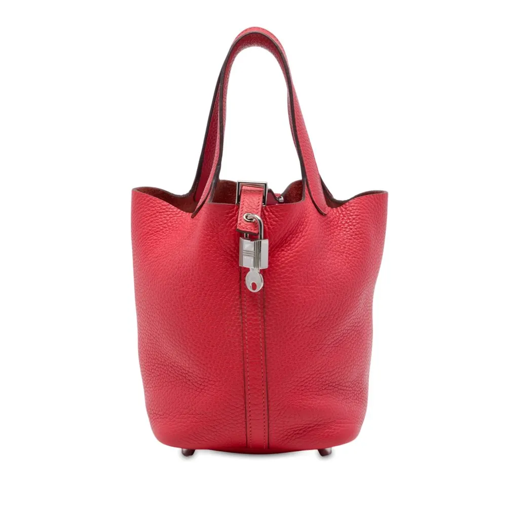 Hermès Clemence Picotin Lock 18 Red Leather Very good - Front View
