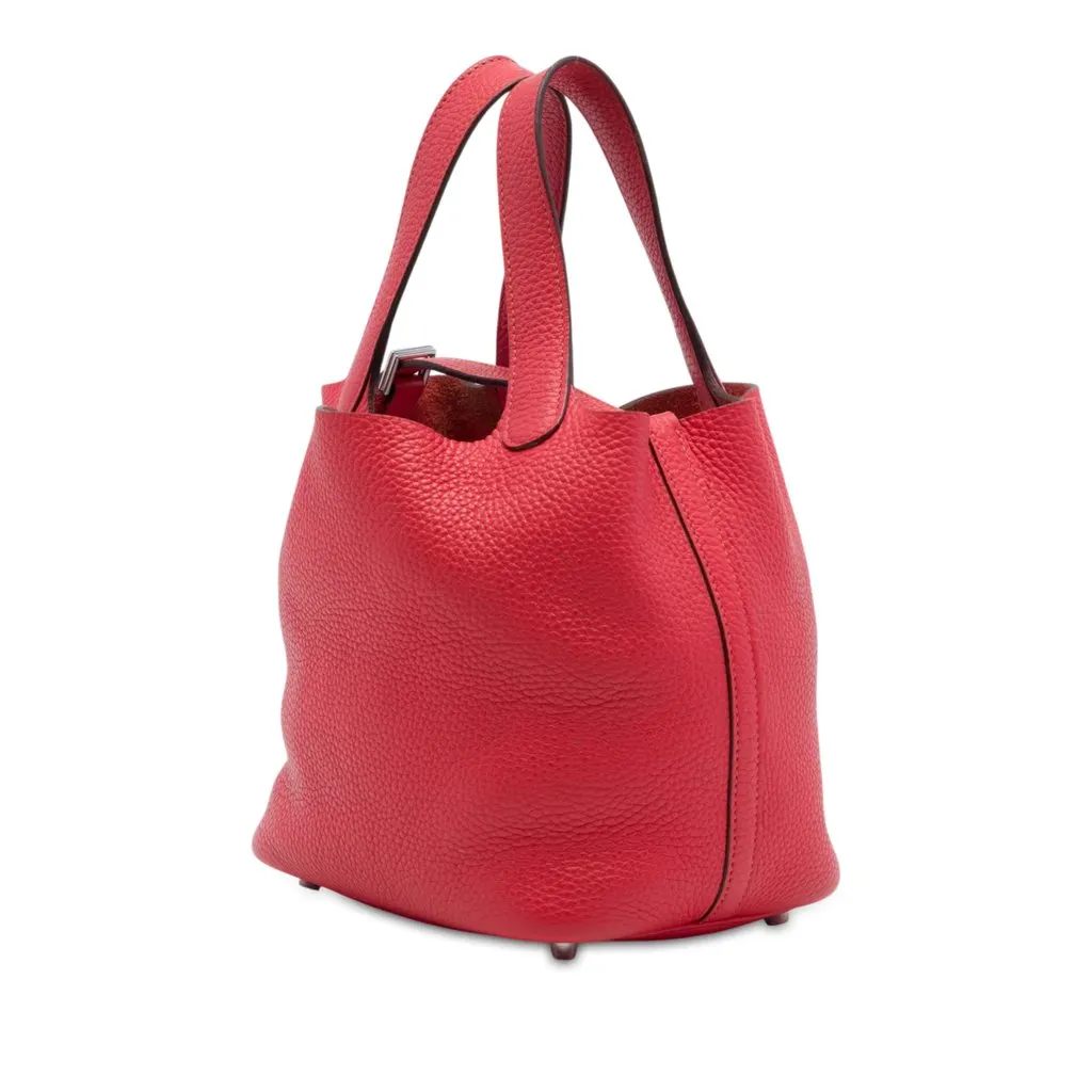 Hermès Clemence Picotin Lock 18 Red Leather Very good - Back View