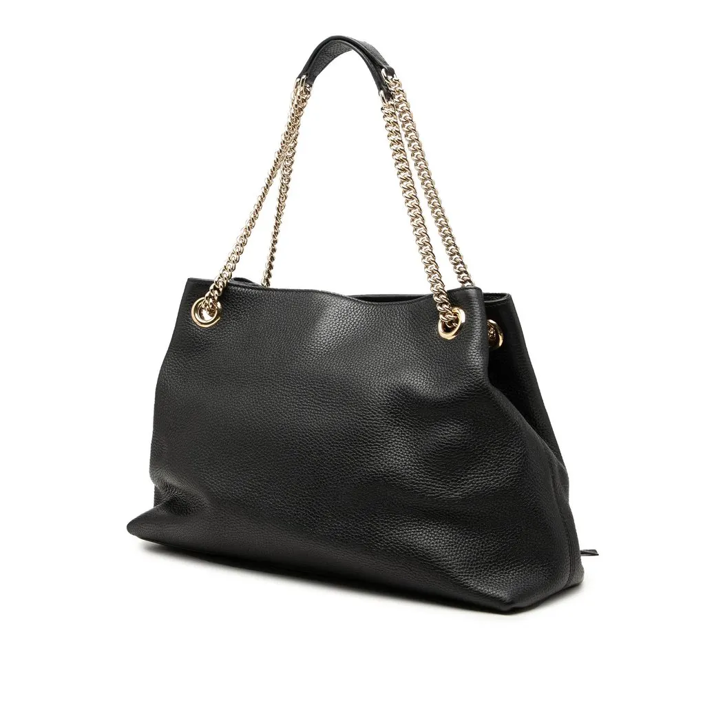 Gucci Medium Calfskin Soho Chain Tote Black Leather Very good - Back View