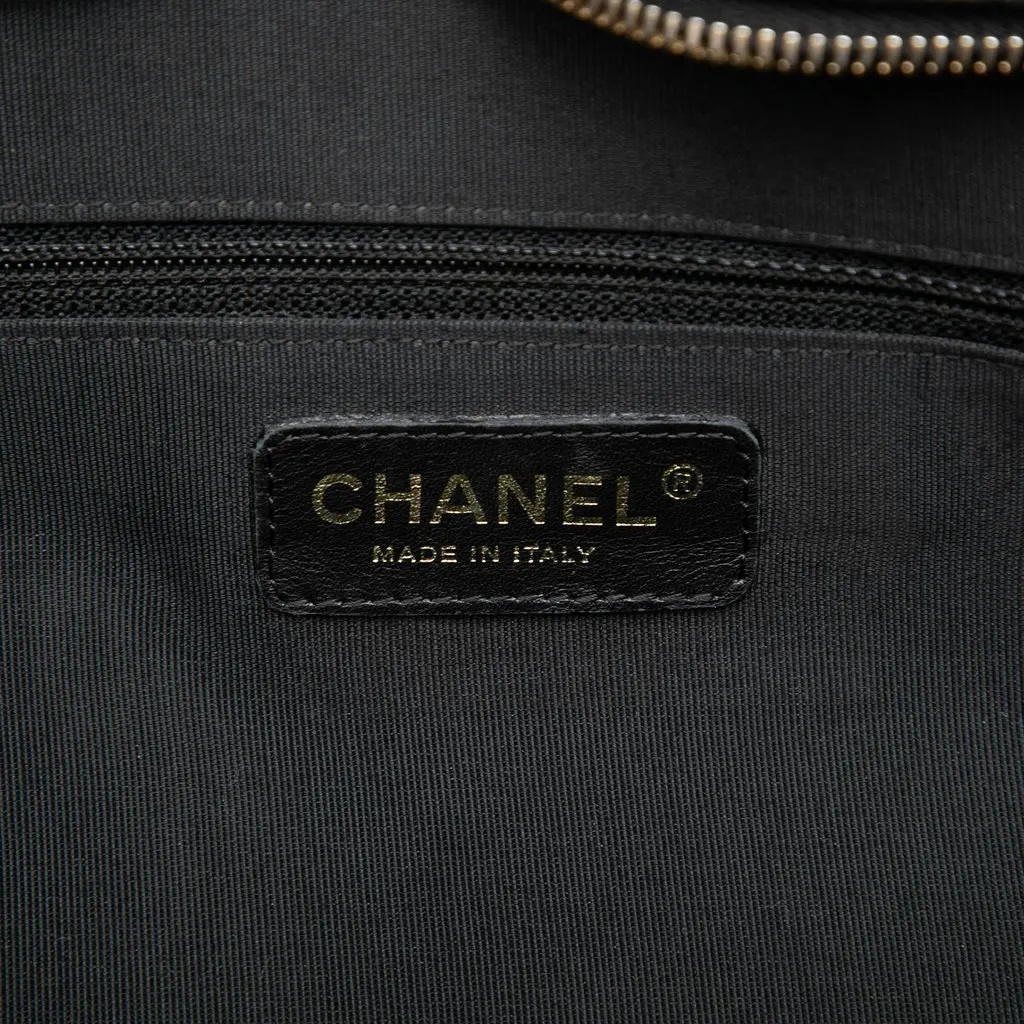 Chanel Large CC Quilted Caviar Bowler Bag Black Leather Very good - Box View