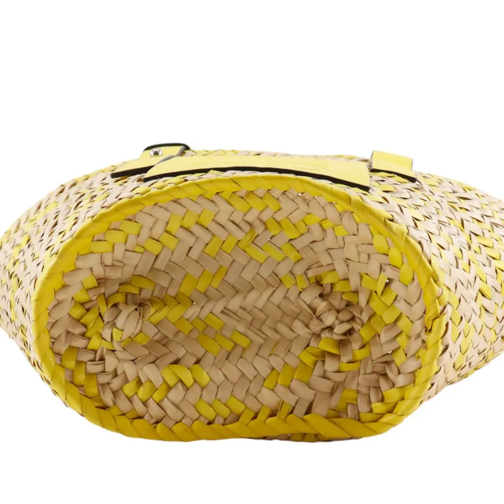 LOEWE Small Raffia Anagram Basket Tote Beige Very good - Model View