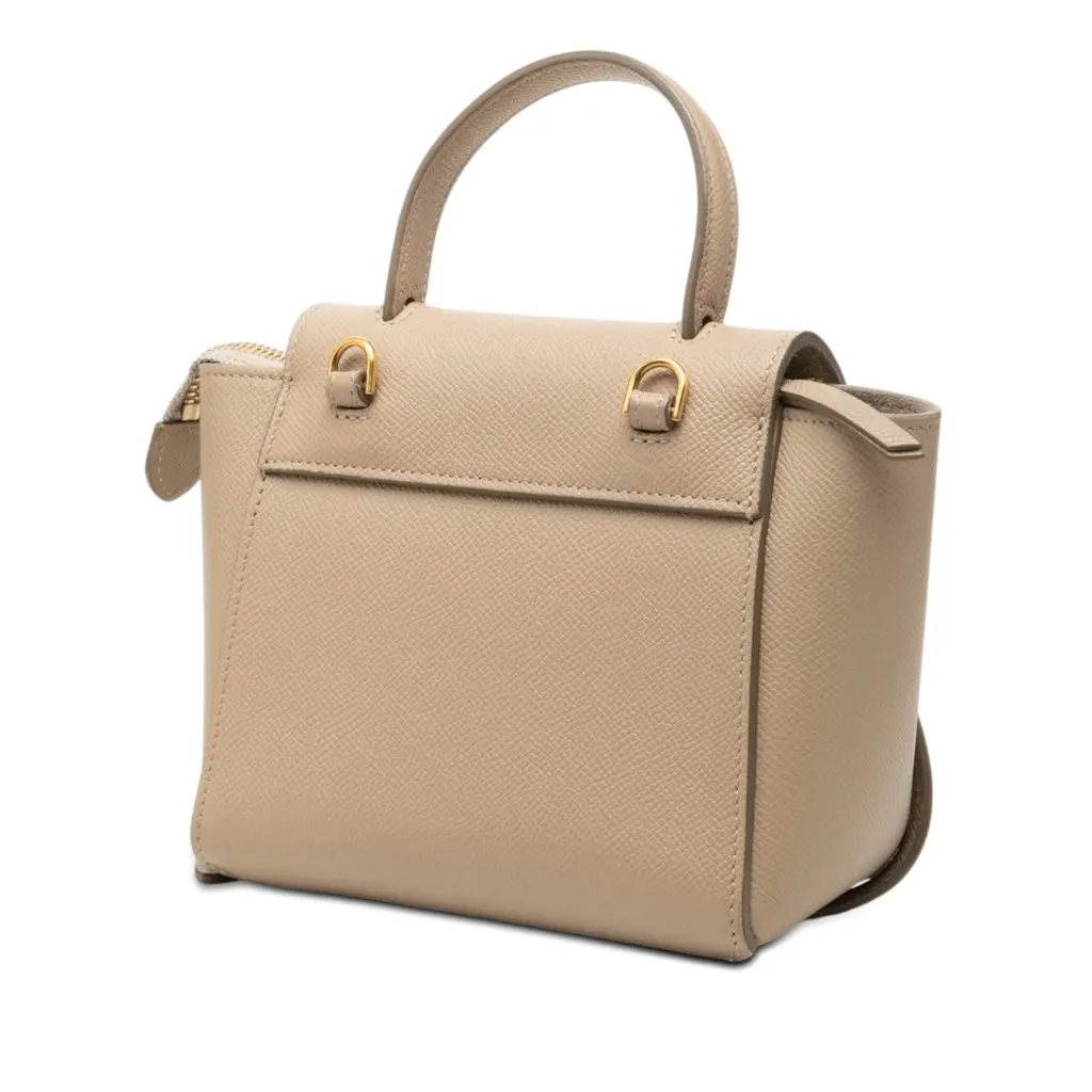 Celine Pico Grained Calfskin Belt Bag Beige Leather Very good - Back View