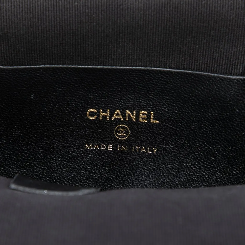 Chanel Tweed and Lambskin Sequin Bow Clutch With Chain Black Tweed Very good - Box View