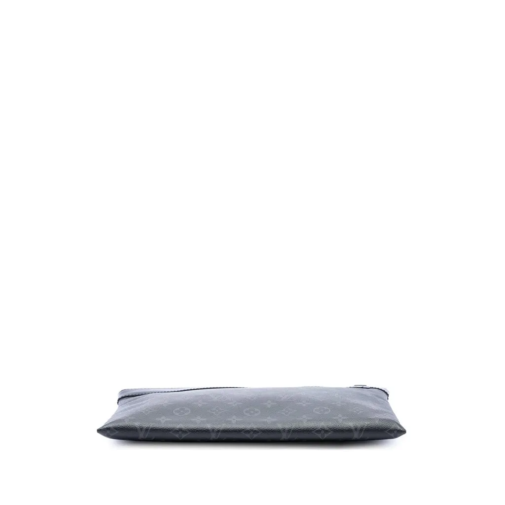Louis Vuitton Monogram Eclipse Discovery Pochette GM Black Canvas Good - Inside View