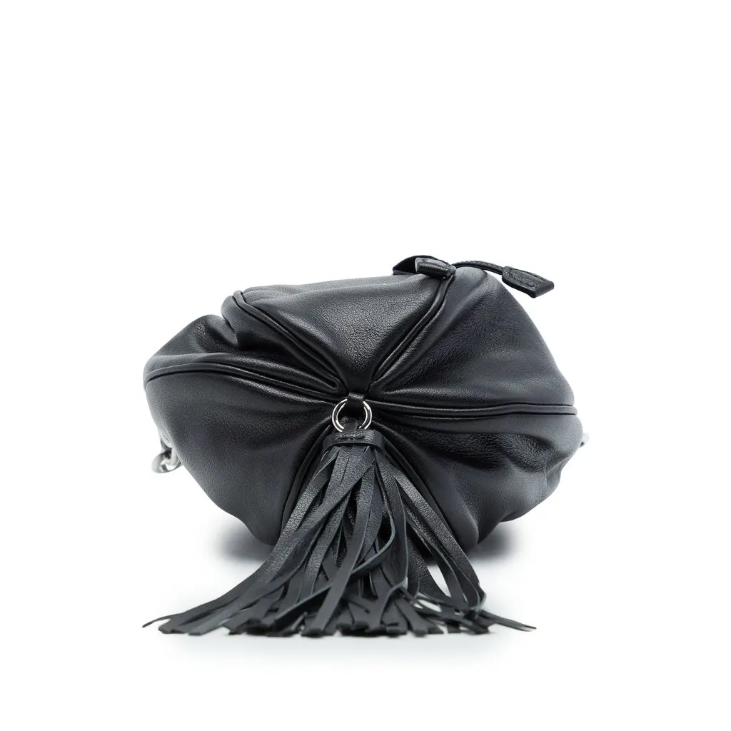 Miu Miu Nappa Crystal Embellished Handle Bucket Bag Black Leather Very good - Inside View