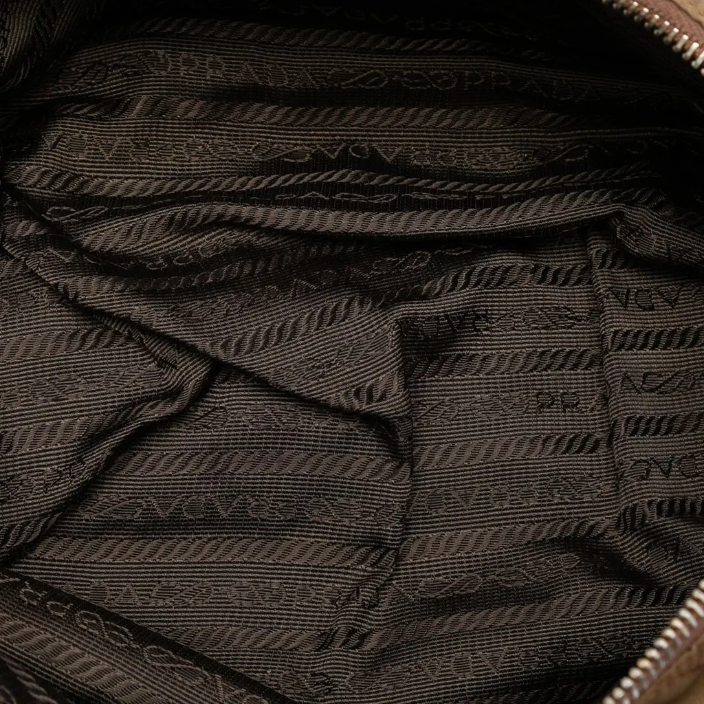 Prada Impuntu Tessuto Catena Chain Tote Brown Very good - Model View