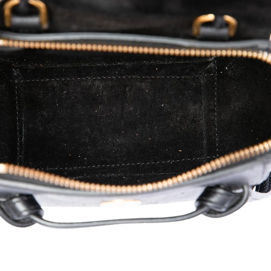 Celine Pico Grained Calfskin Belt Bag Black Leather Good - Model View
