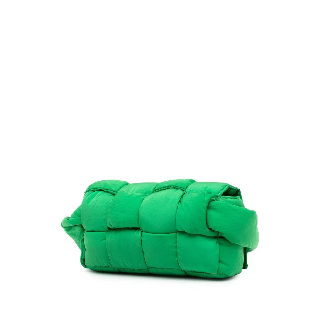 Bottega Veneta Mini Nylon Intrecciato Padded Tech Cassette Belt Bag Green Polyamide Good - Back View