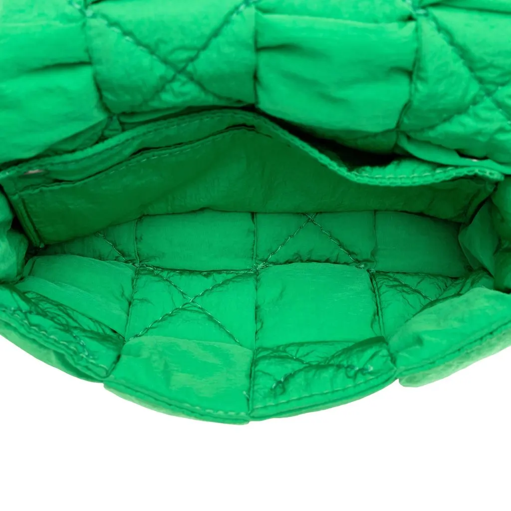 Bottega Veneta Mini Nylon Intrecciato Padded Tech Cassette Belt Bag Green Polyamide Good - Model View