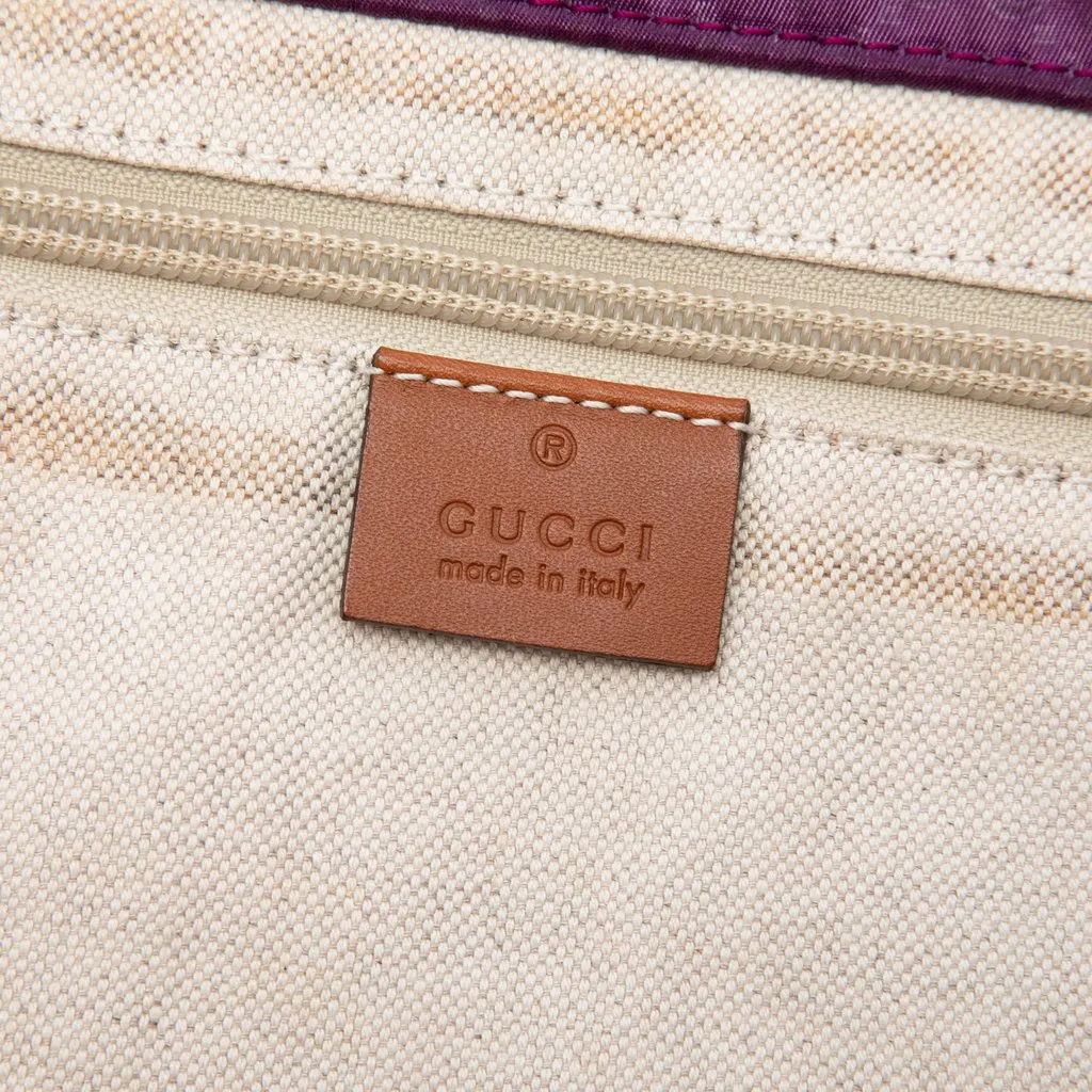Gucci GG Nylon Travel Bag Purple Polyamide Good - Box View
