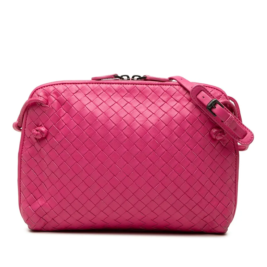 Bottega Veneta Nappa Intrecciato Nodini Crossbody Pink Leather Very good - Front View