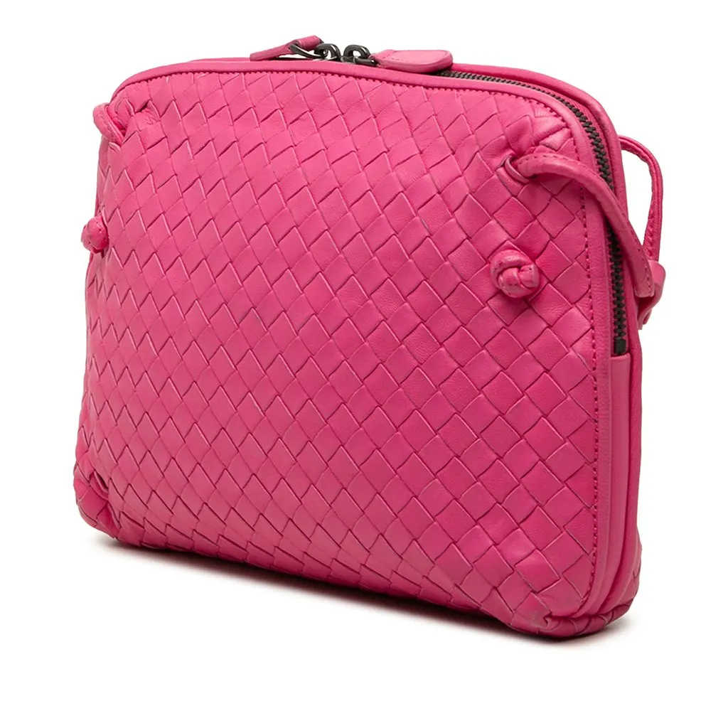 Bottega Veneta Nappa Intrecciato Nodini Crossbody Pink Leather Very good - Back View
