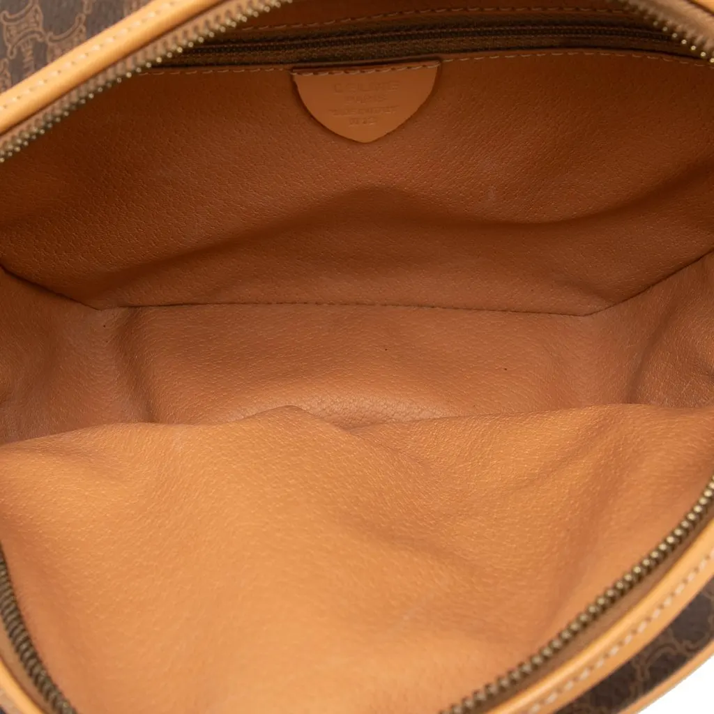 Celine Macadam Coated Canvas Crossbody Brown Very good - Model View