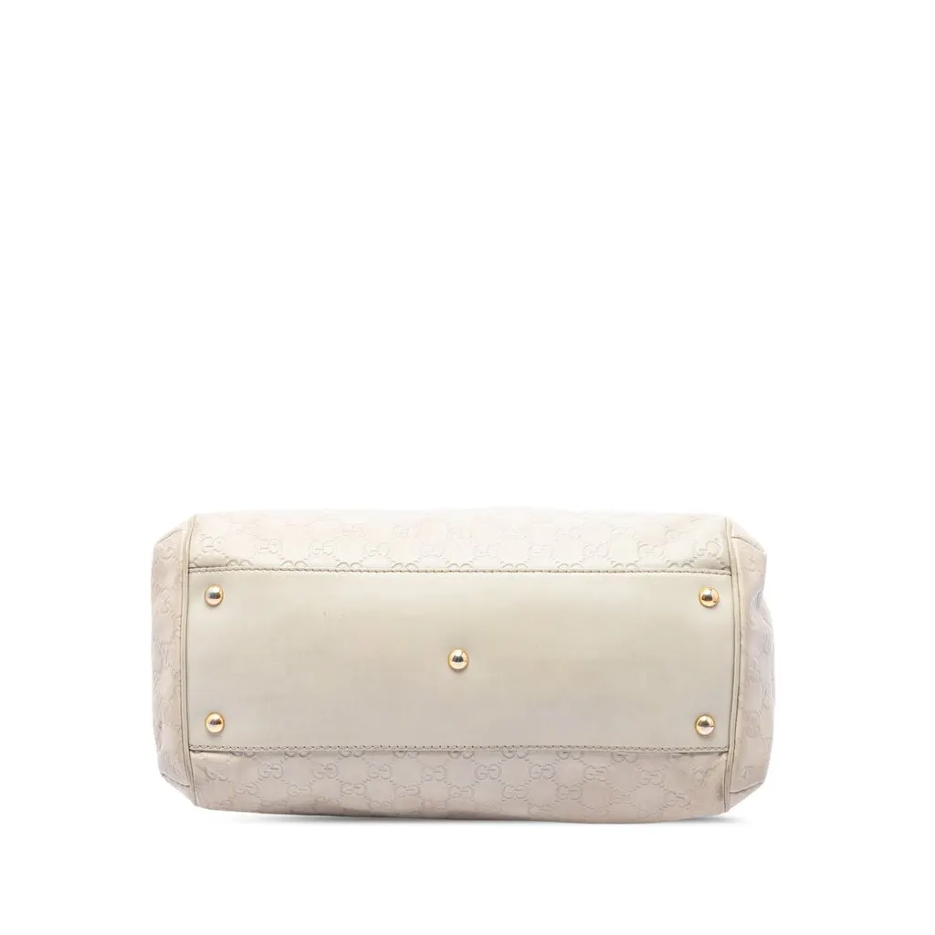 Gucci Medium Guccissima Scarlett Satchel White Leather Good - Inside View