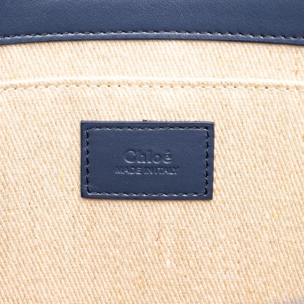 Chloé Medium Calfskin Woody Tote Blue Leather Very good - Box View